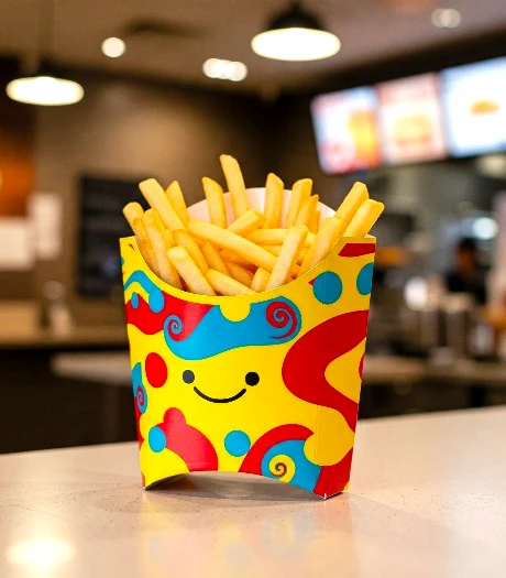 colorful french fry box