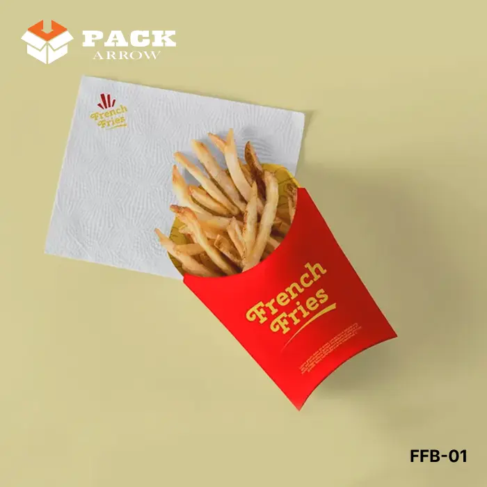 FFB-01 – Custom Red French Fry Boxes for Fast Food Packaging by Pack Arrow