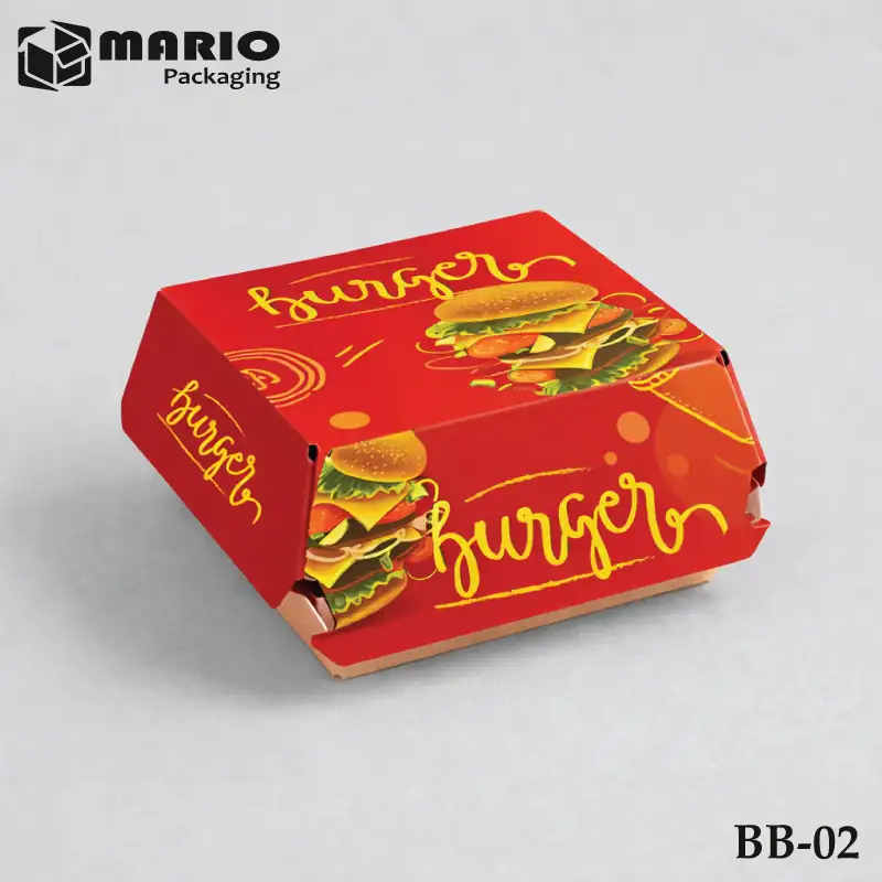 Eco-friendly cardboard burger box