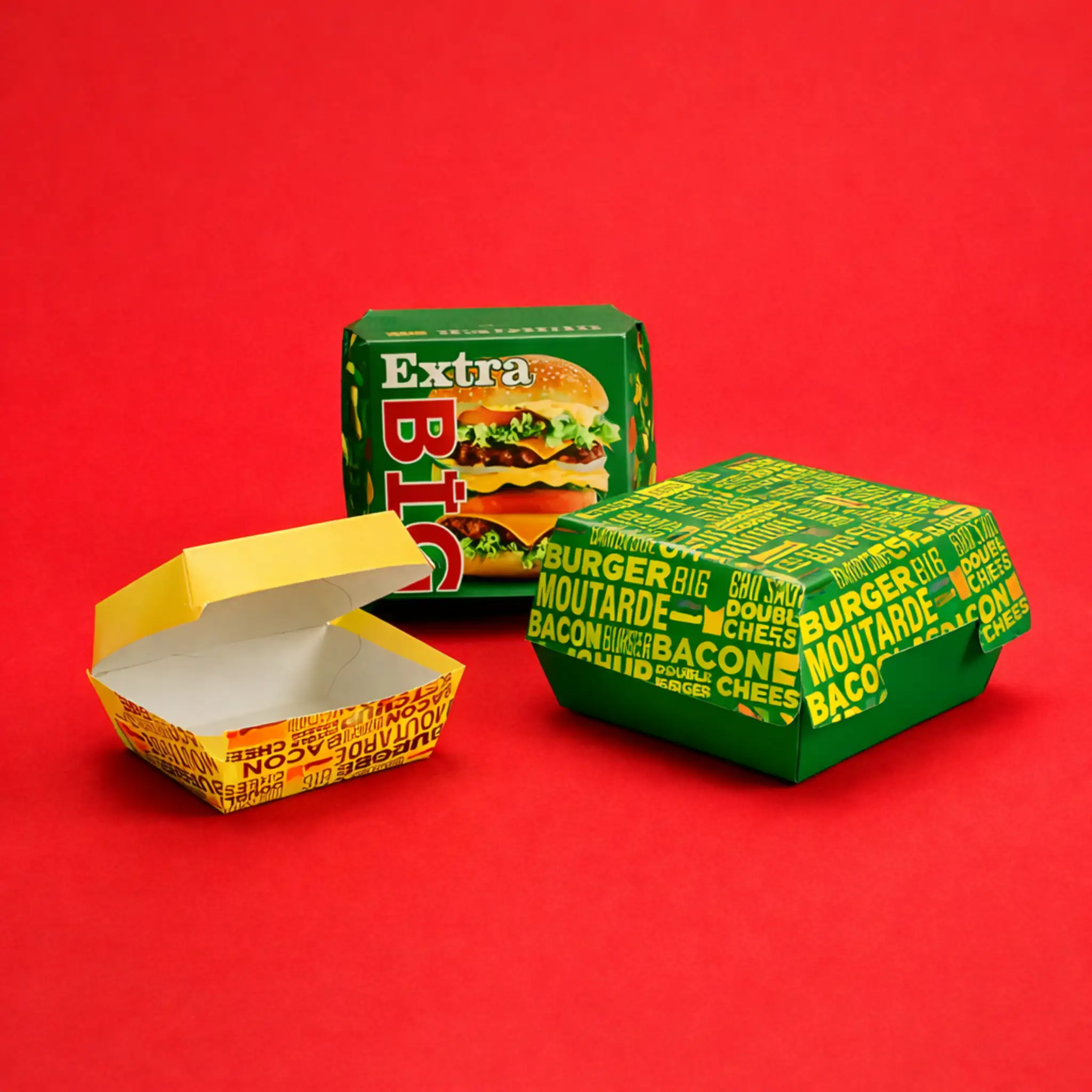 Grease-resistant custom burger boxes designed for freshness