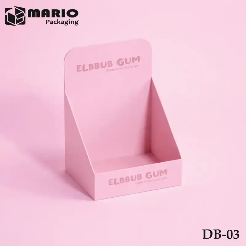 Printed counter display box for retail product marketing