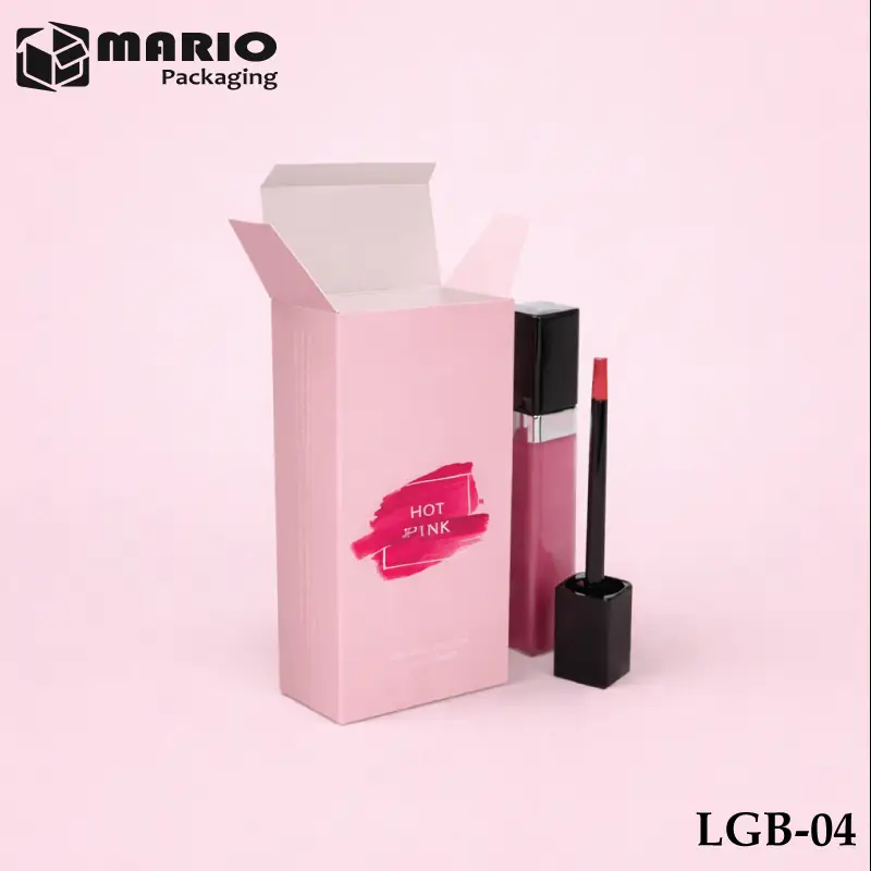 Premium cardboard lip gloss packaging boxes with eye-catching cosmetic branding