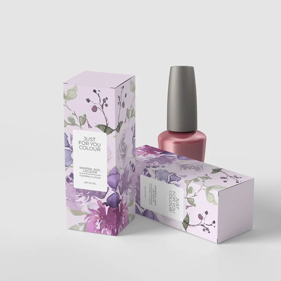 Custom cosmetic boxes for nail polish products designed to enhance retail shelf impact